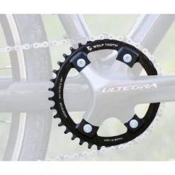 Wolf-tooth Wolf Tooth Single Chainring For Shimano 110 BCD Asymmetric 4-Bolt - Drop Stop B - Black -Wolf Tooth 151956 02 d 268453