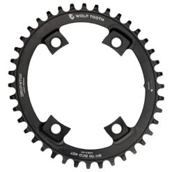Wolf-tooth Wolf Tooth Elliptical - Single Chainring For Shimano 110 BCD Asymmetric 4-Bolt - Drop Stop - Black