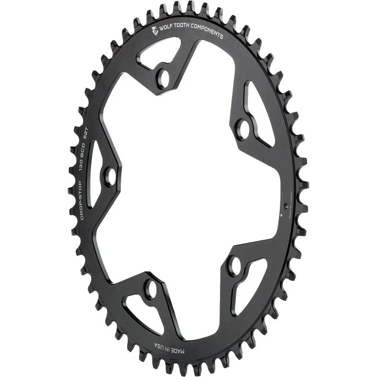 Wolf-tooth Wolf Tooth Single Road/Cyclocross Flattop Chainring 130mm - Drop Stop - Black 10 Wolf-tooth Wolf Tooth Single Road/Cyclocross Flattop Chainring 130mm - Drop Stop - Black - Image 8