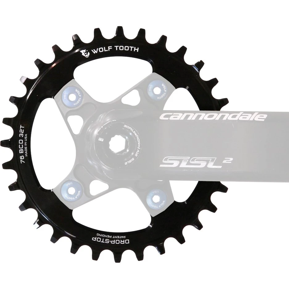 Wolf-tooth Wolf Tooth Chainring 76mm For SRAM XX1 / Specialized Stout - Drop Stop - Black 7 Wolf-tooth Wolf Tooth Chainring 76mm For SRAM XX1 / Specialized Stout - Drop Stop - Black - Image 5