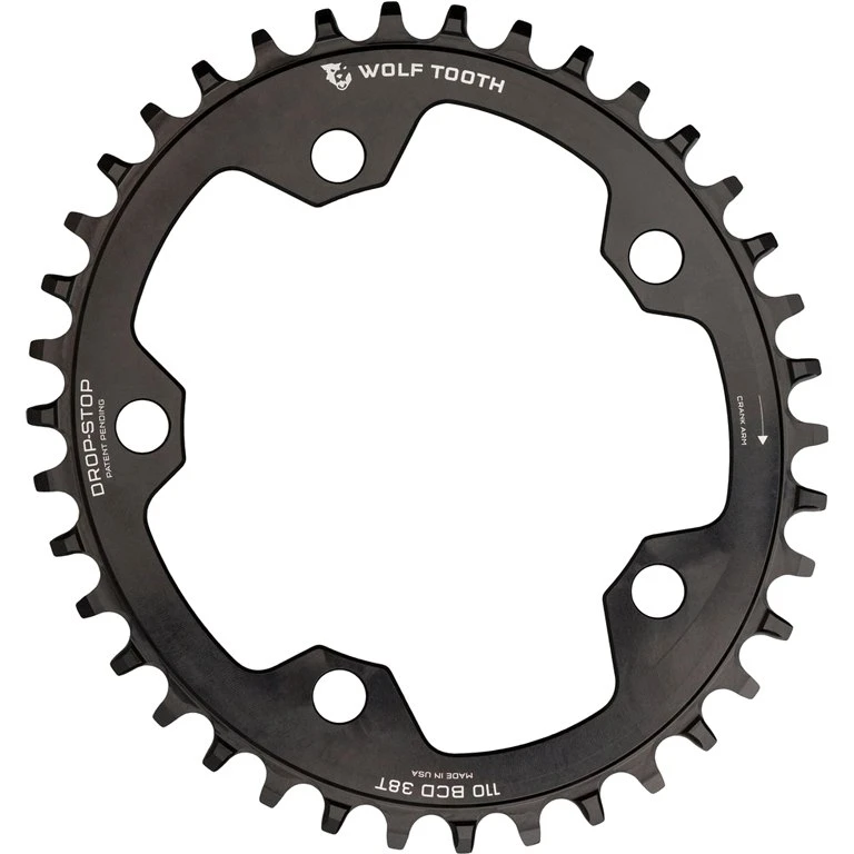 Wolf-tooth Wolf Tooth Elliptical Single Road/Cyclocross Flattop Chainring 110mm - Drop Stop - Black 3 Wolf-tooth Wolf Tooth Elliptical Single Road/Cyclocross Flattop Chainring 110mm - Drop Stop - Black