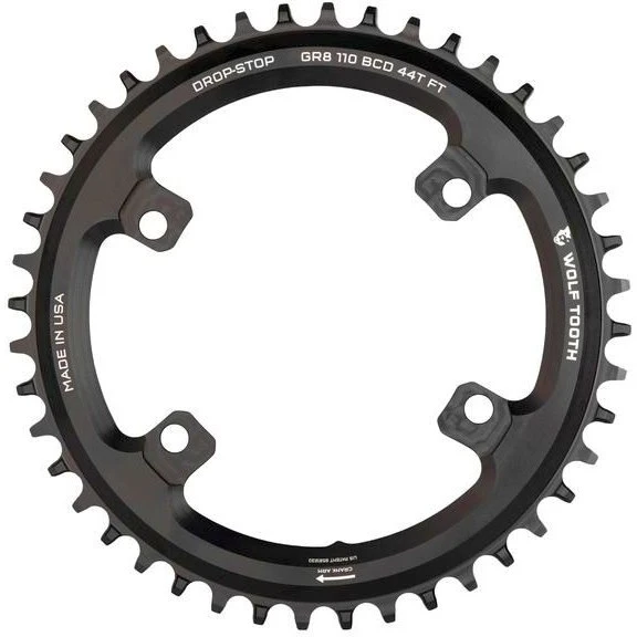Wolf-tooth Wolf Tooth Chainring For Shimano GRX 110 BCD 4-Bolt - Drop Stop - Black 3 Wolf-tooth Wolf Tooth Chainring For Shimano GRX 110 BCD 4-Bolt - Drop Stop - Black