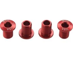 Wolf Tooth Components Chainring Bolts (Red) (10mm) (4 Pack) (For 104 X 30T Rings)