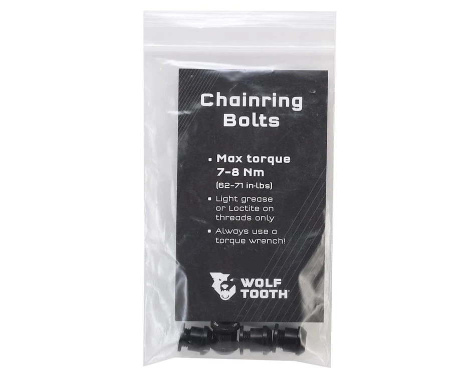Wolf Tooth Components Dual Hex Fitting Chainring Bolts (Black) (6mm) (4 Pack) (For 1x Use) 4 Wolf Tooth Components Dual Hex Fitting Chainring Bolts (Black) (6mm) (4 Pack) (For 1x Use) - Image 2