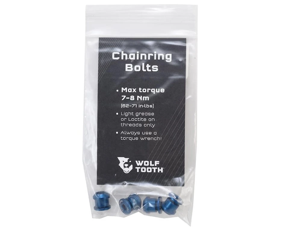 Wolf Tooth Components Dual Hex Fitting Chainring Bolts (Blue) (6mm) (4 Pack) (For 1x Use) 4 Wolf Tooth Components Dual Hex Fitting Chainring Bolts (Blue) (6mm) (4 Pack) (For 1x Use) - Image 2
