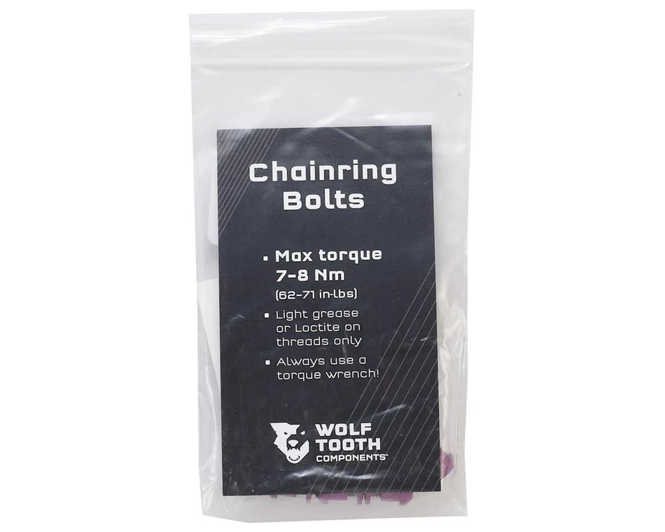 Wolf Tooth Components Dual Hex Fitting Chainring Bolts (Purple) (6mm) (4 Pack) (For 1x Use) 4 Wolf Tooth Components Dual Hex Fitting Chainring Bolts (Purple) (6mm) (4 Pack) (For 1x Use) - Image 2