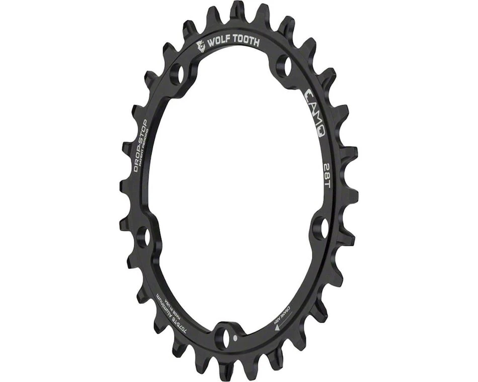 Wolf Tooth Components CAMO Aluminum Round Chainring (Black) (Drop-Stop A) (Single) (28T) 3 Wolf Tooth Components CAMO Aluminum Round Chainring (Black) (Drop-Stop A) (Single) (28T)