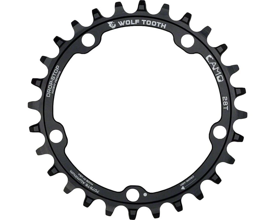 Wolf Tooth Components CAMO Aluminum Round Chainring (Black) (Drop-Stop A) (Single) (28T) 4 Wolf Tooth Components CAMO Aluminum Round Chainring (Black) (Drop-Stop A) (Single) (28T) - Image 2