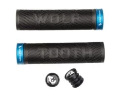 Wolf Tooth Components Echo Lock-On Grips (Black/Blue)