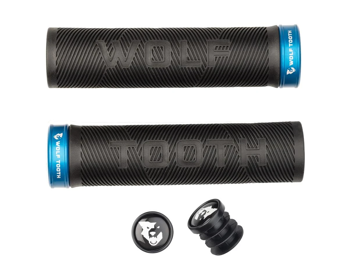 Wolf Tooth Components Echo Lock-On Grips (Black/Blue) 3 Wolf Tooth Components Echo Lock-On Grips (Black/Blue)
