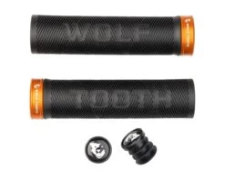 Wolf Tooth Components Echo Lock-On Grips (Black/Orange)