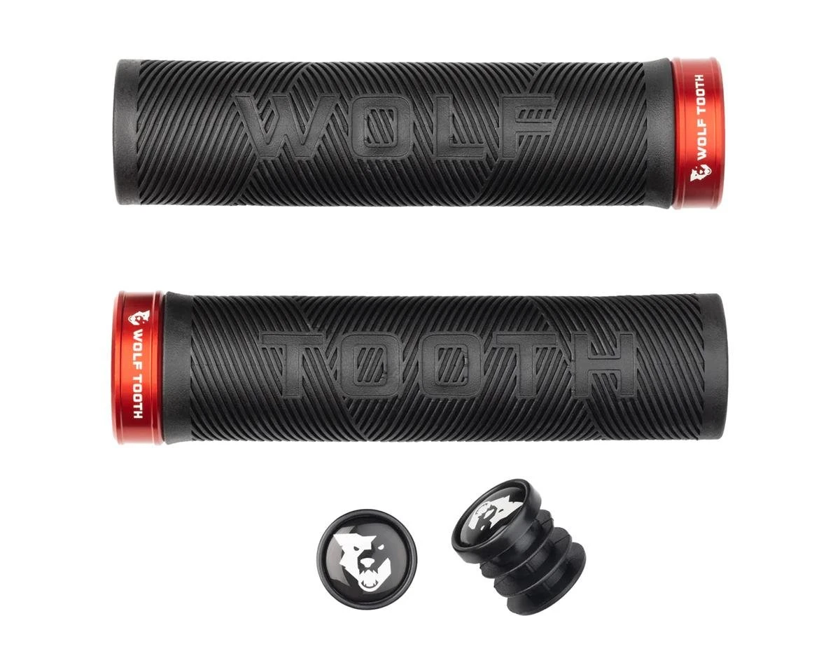 Wolf Tooth Components Echo Lock-On Grips (Black/Red) 3 Wolf Tooth Components Echo Lock-On Grips (Black/Red)