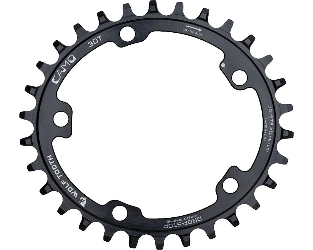 Wolf Tooth Components CAMO Aluminum Elliptical Chainring (Black) (Drop-Stop A) (Single) (30T) 3 Wolf Tooth Components CAMO Aluminum Elliptical Chainring (Black) (Drop-Stop A) (Single) (30T)