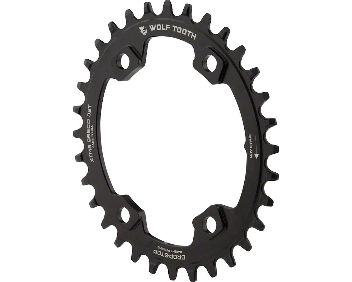 Wolf Tooth Components PowerTrac Elliptical Chainring (Black) (Drop-Stop A) (Single) (32T) (96mm Shimano Asym. BCD) (XT M8000/SLX M7000) 3 Wolf Tooth Components PowerTrac Elliptical Chainring (Black) (Drop-Stop A) (Single) (32T) (96mm Shimano Asym. BCD) (XT M8000/SLX M7000)