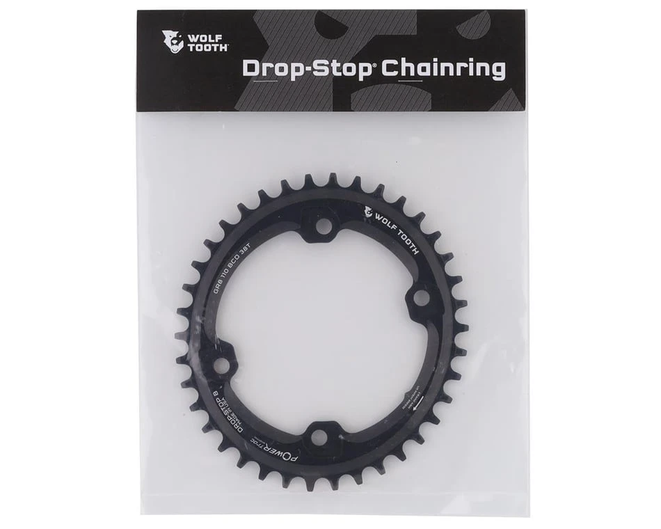 Wolf Tooth Components Elliptical Chainring (Black) (110mm Shimano Asym. BCD) (Drop-Stop B) (Single) (38T) (GRX) 4 Wolf Tooth Components Elliptical Chainring (Black) (110mm Shimano Asym. BCD) (Drop-Stop B) (Single) (38T) (GRX) - Image 2