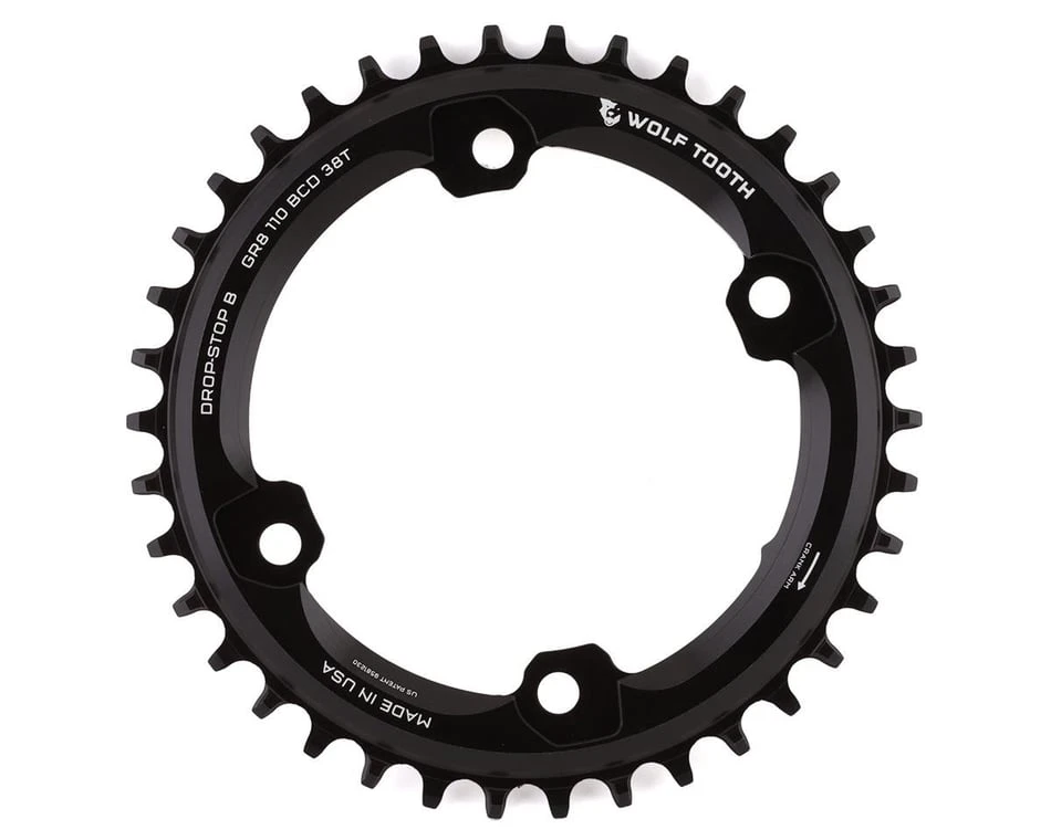 Wolf Tooth Components Shimano GRX Chainring (Black) (Drop-Stop B) (Single) (38T) (110mm Asym. BCD) 3 Wolf Tooth Components Shimano GRX Chainring (Black) (Drop-Stop B) (Single) (38T) (110mm Asym. BCD)