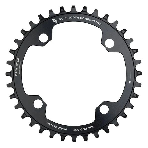 Wolf-tooth Wolf Tooth Drop Stop Narrow-Wide Chainring - 104mm - Shimano Hyperglide+ 12-speed - Black 3 Wolf-tooth Wolf Tooth Drop Stop Narrow-Wide Chainring - 104mm - Shimano Hyperglide+ 12-speed - Black