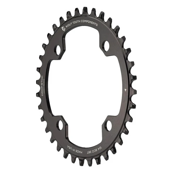 Wolf-tooth Wolf Tooth Drop Stop Narrow-Wide Chainring - 104mm - Shimano Hyperglide+ 12-speed - Black 4 Wolf-tooth Wolf Tooth Drop Stop Narrow-Wide Chainring - 104mm - Shimano Hyperglide+ 12-speed - Black - Image 2