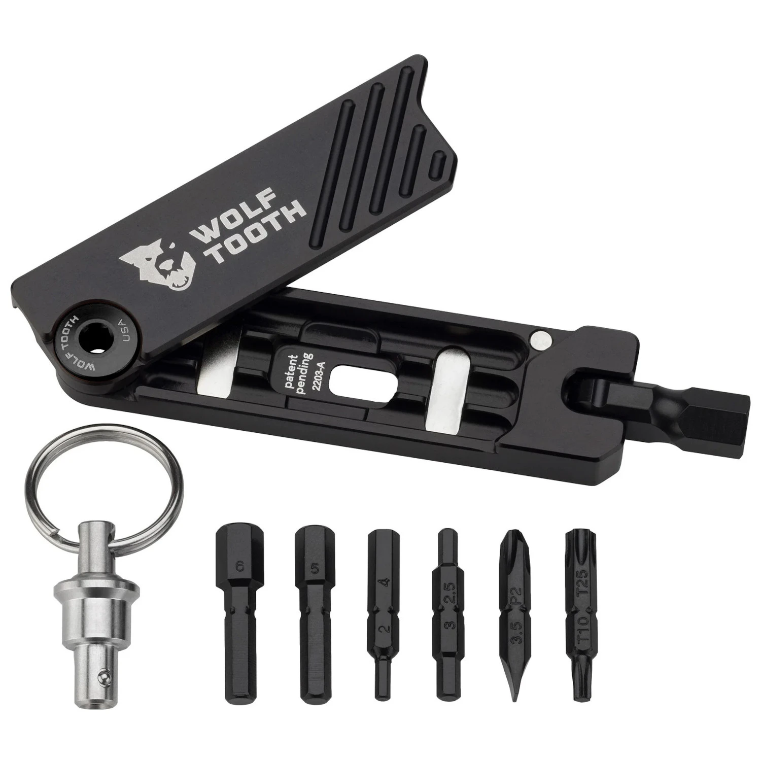 Wolf-tooth Wolf Tooth 6-Bit Hex Wrench Keyring Multitool - Black 5 Wolf-tooth Wolf Tooth 6-Bit Hex Wrench Keyring Multitool - Black - Image 3