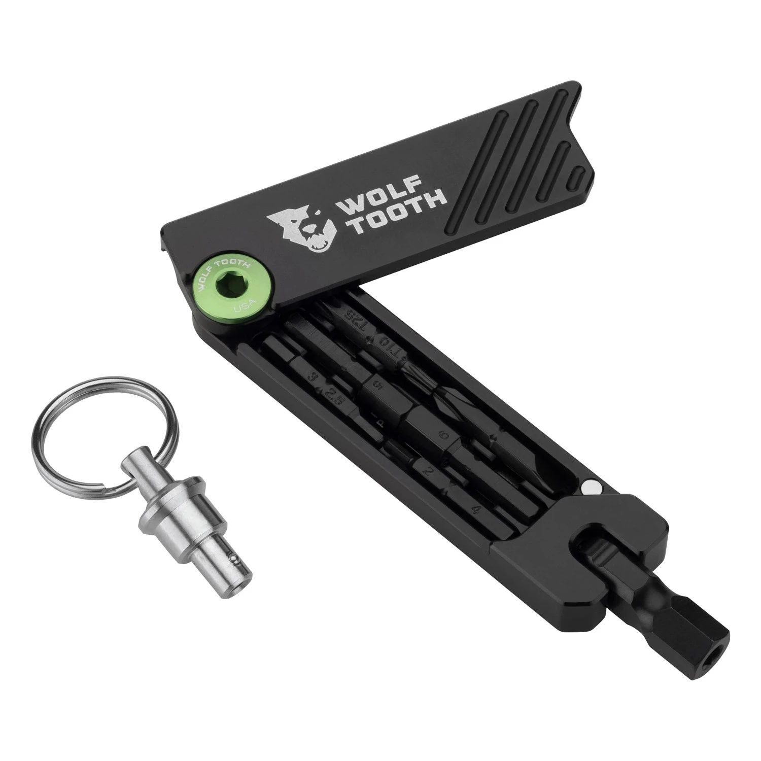 Wolf-tooth Wolf Tooth 6-Bit Hex Wrench Keyring Multitool - Green 3 Wolf-tooth Wolf Tooth 6-Bit Hex Wrench Keyring Multitool - Green