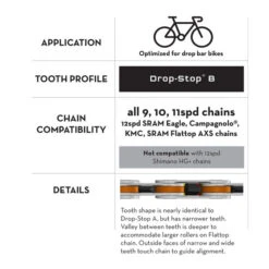 Wolf-tooth Wolf Tooth Elliptical PowerTrac Direct Mount Chainring - SRAM 8-Bolt -Wolf Tooth wolf tooth dropstop b 1452227 1