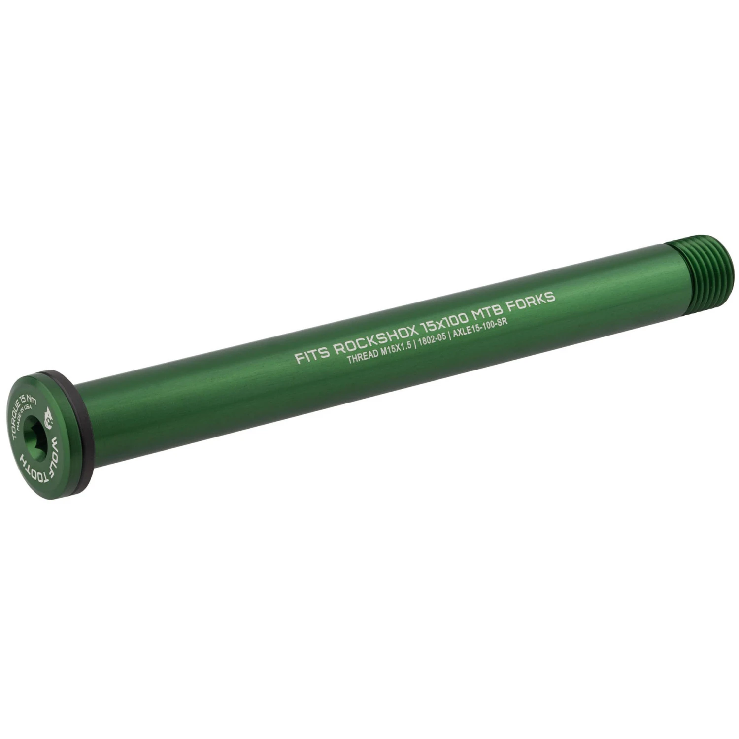 Wolf-tooth Wolf Tooth Thru Axle 15x110mm Boost For RockShox Forks - Green 3 Wolf-tooth Wolf Tooth Thru Axle 15x110mm Boost For RockShox Forks - Green